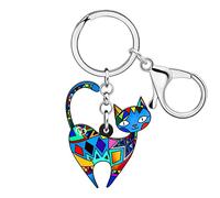 RAIDIN Acrilico Fascino gatto carino per donne ragazze gattino portachiavi per auto borsa chiavi animali amanti regali accessori (Zaffiro)