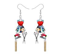 RAIDIN Acrilico Vintage anni '70-'80 Orecchini per Macchina da Cucire per Donne Mamma Carino Retro Cucitrice Orecchini Pendenti Gioielli Idee Regalo per le Amanti del Cucito Sartoria Quilting (Rosso)