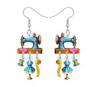 RAIDIN Acrilico Vintage anni '70-'80 Orecchini per Macchina da Cucire per Donne Mamma Carino Retro Cucitrice Orecchini Pendenti Gioielli Idee Regalo per le Amanti del Cucito Sartoria Quilting (Blu)