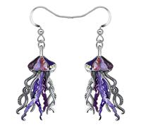 RAIDIN Carino smalto lega creativa oceano animali meduse orecchini a pendenti per le donne ragazze vita di mare gioielli regali per il partito di compleanno Charms (Medusa V)