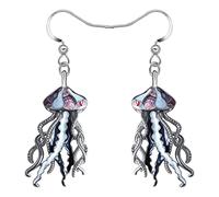 RAIDIN Carino smalto lega creativa oceano animali meduse orecchini a pendenti per le donne ragazze vita di mare gioielli regali per il partito di compleanno Charms (Medusa D)