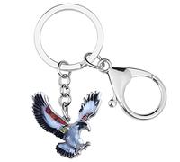 RAIDIN Smalto lega carino 3D uccello aquila portachiavi per le donne ragazze falco gioielli per gli uomini chiavi auto portafoglio zaini accessori (Grigio)