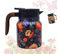 Raidley Vintage Floral Pattern Tea Thermos,Doresty Thermos Tea Pot,raidley Vintage Floral Pattern Tea with Infuser,Mini-Hot Stainless Steel Floral Pattern Tea Ther-mos Lid for Hot Drinks (1000ml)