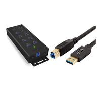 RaidSonic 7 Port USB 3.0, 1x QC 3.0 Ladeanschluss, 2x BC 1.2 Ladeanschlüsse, Alu