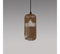 RAIKA V/P- VETRO SOFFIATO AMBRA CON DECORAZIONE COSTE VERTICALI D.12,3CM