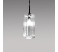 RAIKA V/P - VETRO SOFFIATO TRASPARENTE CON DECORAZIONE COSTE VERTICALI D.12,3CM
