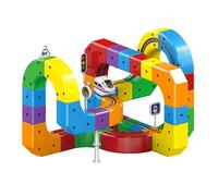 Rail Electric Train Set Flexible Race Track for Kids, Building Toy Train Track Gravity-Defying 3D Embedded Layouts & Motorized Car, for Children Aged 3-8 Years Old Educational Learning Gift (81Pcs)