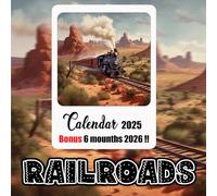 Railroads Calendar 2025-2026: 18 Months of The Animal from Jan 2025 to Jun 2026|Great Gift For Organizing & Planning, US Holidays|Kalender Calendario Calendrier