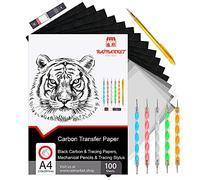 Raimarket Carta Carbone Nera, 100 Carta A4 | Carta Copiativa per Tessuti, Carta Transfer per Tessuti, E Carta da Lucido | A4 Carta Carbone per Tessuti, Carta per Cartamodelli |Fogli A4 Carta Grafite