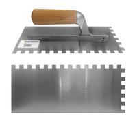 Raimondi 183 spatola dentata quadra 28x12 con impugnatura in legno cerato