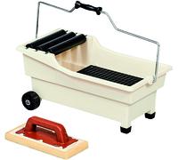 Raimondi VASCHETTA LAVAPAVIMENTI PULIRAPID 2 RUOTE-2 PIEDI-3 RULLI lt. 20