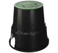 Rain 8650110001 Pozzetto Circolare Con Coperchio in Plastica Resistente Agli Urti, colore Nero/Verde