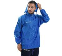 Rain Basico per Givova Impermeabile Giacca Antipioggia Sport Tempo Libero Allenamento Fitness Palestra Cappuccio Removibile Calcio Calcetto Protezione Relax