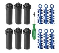 Rain Bird 5000 - Testina per irrigatore rotore serie 5004 PC, regolabile da 40-360 gradi, sistema di irrigazione sommergibile da 10,6 cm, distanza di spruzzo d'acqua 75-150 cm, 6 pezzi (Y54007)