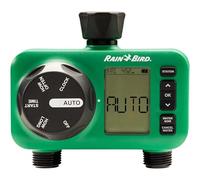 Rain Bird HET200 Timer elettronico digitale per irrigazione e irrigazione, funzionamento a batteria, filettatura per tubo da giardino da 3/4", ingresso in ottone resistente, 2 uscite/porte
