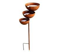Rain Catcher - 3 ripiani a cascata antiruggine per esterni, 61 x 23 cm, in metallo, per cortile, prato, , paesaggio, sentiero, aiuola, selvatico, farfalla