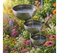 Rain Catcher Bird Bath Tiered - Bring Life Back to Your Garden, 3-Layer Self Filling Bird Bath Stake for Hummingbird Butterfly & Bee, Vintage Watering Station, for Garden Lawn Yard (Morden)