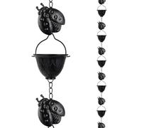 Rain Chain, Decorative Drainage Chain, Heavy Duty 12 Cup Adapter, Rainwater Collector Extension System, Outdoor Water Flow Guide for House, Roof, Tree, Canopy, Gazebo Use, 9.1FT