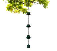 Rain Chain Replacement - Vintage Cup Style, Heavy Duty Water Drainage | Durable Outdoor Rainwater Management System, Pathway Backyard Terrace Balcony Patio Landscaping Decorative Functional Iron Chain