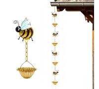 Rain Chains - Bee Design Gutter Chain, Bee Design Rain Chain for Gutters | Downspout Water Catcher for Balcony Terrace Canopy Porch Patio Yard Garden Outdoor Decorative Drainage Chains