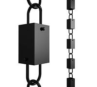 Rain Chains Direct - Catena della Pioggia a Maglie quadrate, 2,6 m, Alluminio Resistente Rivestito a Polvere Nera, pluviale per grondaie di Alta qualità