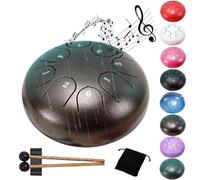 Rain Chime Drum - Tamburo per la pioggia per giardino esterno, 8 note, tamburo chakra da 15,2 cm, tamburo per la pioggia, strumento musicale esterno, Enjoy the Rain Symphony (marrone)
