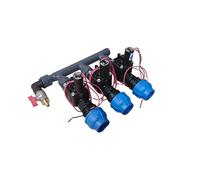 Rain - Distributore a 2 vie, 3 prese, 4 prese, 5 vi, 6 valvole, 1", set con valvola a solenoide Hunter PGV 101 GB IG frizioni DN25 DN32 e attacco ad aria compressa (DN32, distributore a 3 volte)