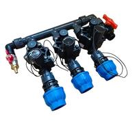 Rain - Distributore a 2 vie, 3 prese, 4 prese, 5 vi, 6 valvole, 1", set con valvola a solenoide RN155 Plus IG giunti DN25 DN32, attacco aria compressa e valvola (DN25, distributore a 3 volte)