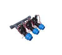 Rain - Distributore a 2 vie, 3 prese, 4 scomparti, 5 vi, 6 valvole, 1", set con valvola a solenoide Hunter PGV 101 GB IG e giunti DN25 DN32 (DN25, distributore a 3 volte)