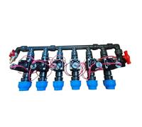 Rain - Distributore a 2 vie, 3 prese, 4 vi, 5 distributori a 6 valvole, 1", set valvola solenoide PGV 101 GB IG frizioni DN25 DN32, attacco aria compressa e valvola (DN25, distributore a 6 prese (2 x
