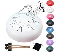 Rain Drum - 15,2 cm 8 Note Garden Chakra - Un modo elegante per immergersi nelle sinfonie della natura. (bianco)