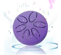 Rain Drum 3inch 6 Tone Carbon Steel Drum Ethereal Soothing Tongue Mini Rain for Outside When it Rains for Zen Education Meditation Yoga, Purple