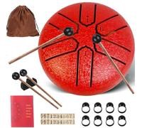 Rain Drum, 6 note da 3 pollici, chakra, tamburo a pioggia con lingua in acciaio, per pioggia, Rain Music Drum, Rain Drum Outdoor, Rain Drum Garden, Handpan con bacchetta, strumenti a percussione (6
