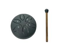 Rain Drum for Outdoor | 3 Pollice 6 Tones Steel Tongue Drum Rain Chime | Outdoor Rain Chime Strumento Musicale Chimes | Handpan Meditation Drum for Garden (Black)