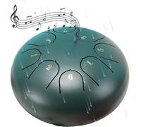 Rain Drum for Outside Garden,Chakra Drum for Rain Outdoor,Rain Drum for Garden Instrument,Drum Rain Chime Waterproof,Chakra Drum 6 Inches 8 Notes (Green)