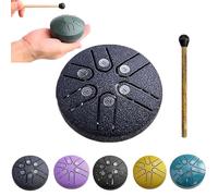 Rain Drum for Outside Garden, Steel Tongue Drum Rain Chime Waterproof, Rain Drum Instrument for Outside Musical Instrument, Mini Handpan Drum 3 Inches 6 Notes (Dark Blue)