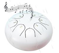 Rain Drum for Outside - Steel Tongue Drum Rain Chime,Outdoor Rain Chime Musical Chimes Instrument,Handpan Meditation Drum Rain Drum for Garden,Enjoy the Rain Symphony (White)