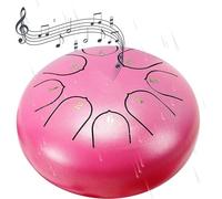 Rain Drum for Outside - Steel Tongue Drum Rain Chime,Outdoor Rain Chime Musical Chimes Instrument,Handpan Meditation Drum Rain Drum for Garden,Enjoy the Rain Symphony (Pink)