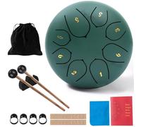 Rain Drum,Steel Tongue Drum,Chakra Drum Rain,Rain Drum Outdoor,Drum Rain Music,Rain Drum for Garden,Tamburo Zen Esterno,Handpan Portatile,Strumento a Percussione Metallo (8-Ton 6-Zoll)