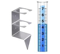 Rain Gauge, Glass Water Gauge, Stainless Steel Stake, Freeze Proof Rain Catcher, Yard Garden Patio Pathway Lawn Weather Station, 8.38 Inches, Transparent, 1 Piece