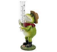 Rain Gauge Outdoor Decorative Frog Gardn Decor Cute Animal Statue Figurine