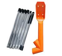 Rain Gutter Cleaner Tool - 2.23m Deep Curved Pole - 6-Section Roof Rake | Rain Gutter Debris Scoop Cleaner for Home Garden Outdoors House Patio Garage Villa Cottage