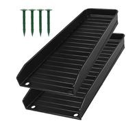 Rain Gutter Tray Guard - Paraspruzzi a terra, prolunga tubo di scarico, protezione per scarico | Strumento di protezione contro l'erosione in 2 pezzi con chiodi, controllo del flusso d'acqua per