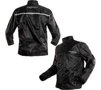 Rain Jacket Over Coat Warterproof Lined Scooter Motorcycle Motorbike Black