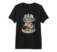 Rain Makes The Best Memories Campeggio Pioggia Maglietta Premium