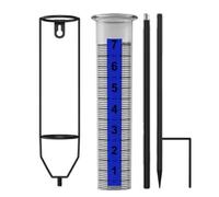 Rain Measure Gauge, Rain Water Meter, Height Measuring Tool with Adjustable Stake for Yard, Gardening, Farming, Education, Terrace, Deck, Fence Use, PVC Build, 1 Set, 220g