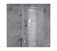 Rain Shower System Brass Shower Faucet Set Single Handle Shower Combo Set Wall Mounted Rain Mixer Shower with Tub Spout, ABS Handheld Shower And Shower Head,Chrome