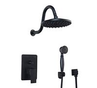 Rain Shower System Wall Mounted Shower Faucet Set Single Handle Shower Combo Set Oil Rubbed Bronze Rain Mixer Shower with Handheld Shower, 8 inch Shower Head