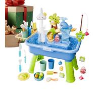 Rain Showers Splash Pond, Sensory Sink Toy, Compact Size for Outdoor, Sturdy Detail Feature, Household Utility Category, Running Water Pump Play Set for Boys Girls Birthday Summer Beach