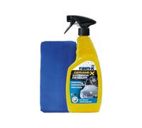 Rain-x Cerami-X Cera Auto Quick Detailer Tratamento Detailing Auto Rain Off 750ml + Panno Microfibra Cura dell'Auto